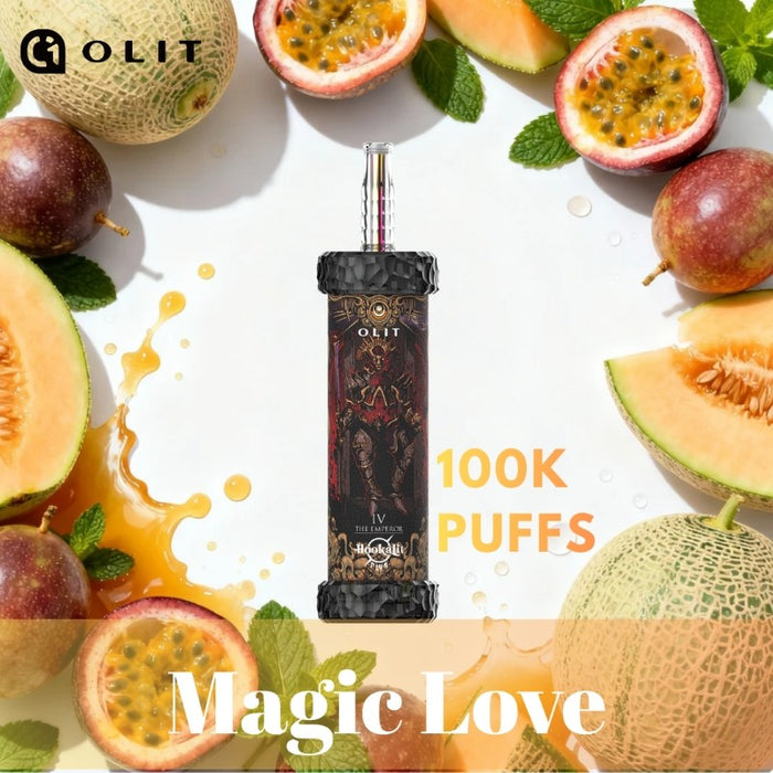 Olit Hookalit Plus 100K disposable vape device with shisha flavor performance and mesh coil