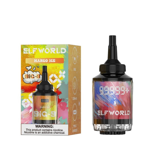 High-capacity Elfworld Big-B disposable e-hookah with dual mouthpieces, adjustable airflow, and color-changing LED lights for parties and social sessions.