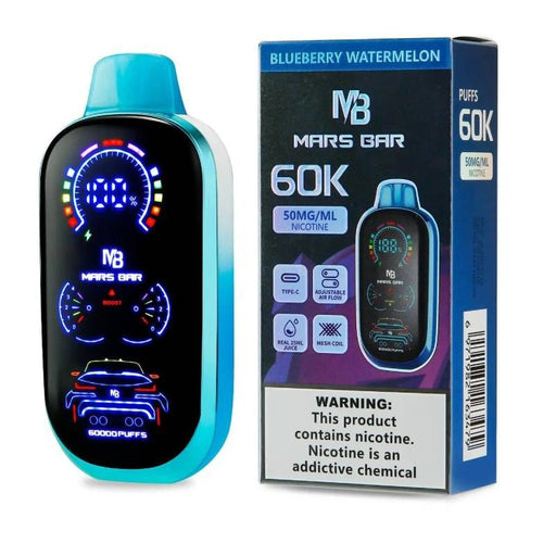 Buy Mars Bar 60000 puff disposable vape with 25ml prefilled e-liquid and mesh coil technology at MistVapor