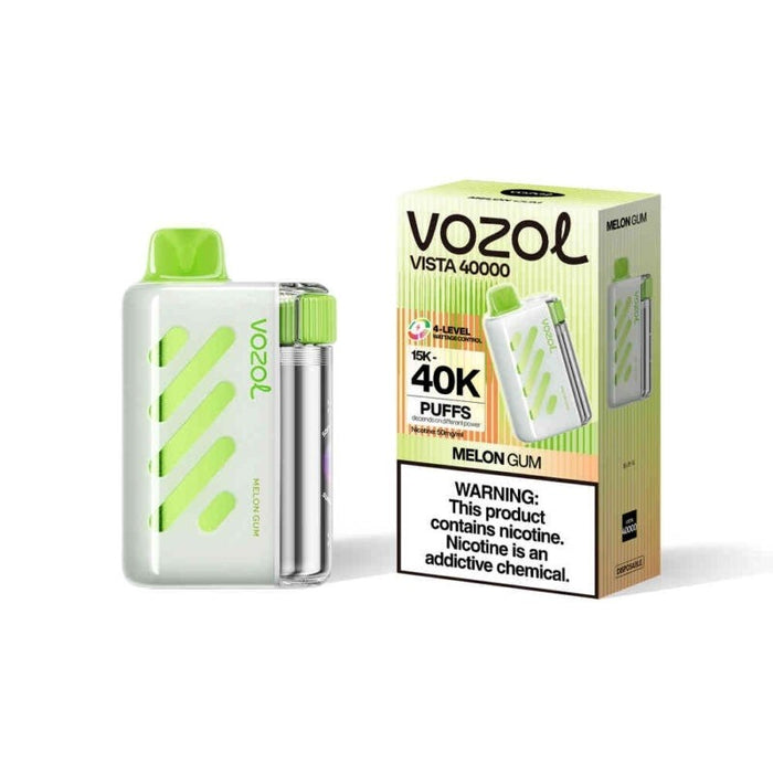 VOZOL Vista 40K disposable vape with 5% nicotine strength for smooth throat hits