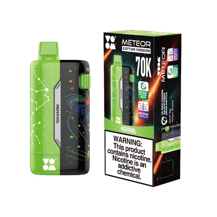 VOOM Meteor 70K disposable vape with smooth draw activated firing mechanism