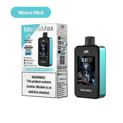 Massive 40,000 puffs with the JNR MediaMax 40000, now available at MistVapor online vape shop.
