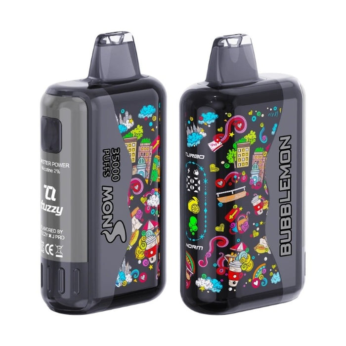 Bubblemon Graffiti Tuzzy 35K disposable vape featuring built in rechargeable battery