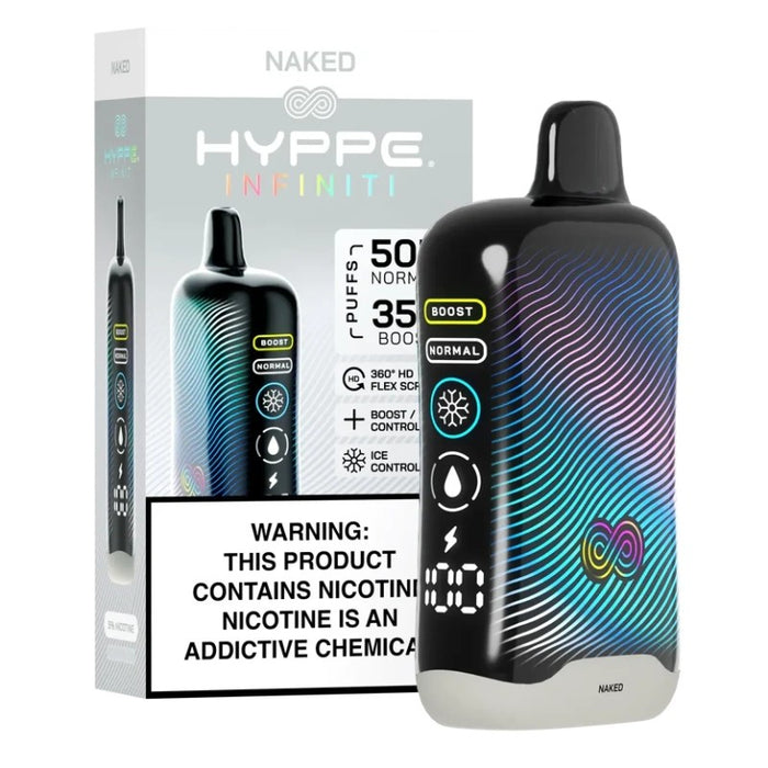 Hyppe Infiniti 50K long-lasting disposable vape with dual vaping modes.