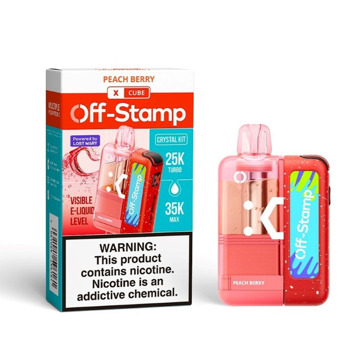 Off-Stamp Crystal Cube 35K disposable vape with 5% nicotine and Type-C fast charging