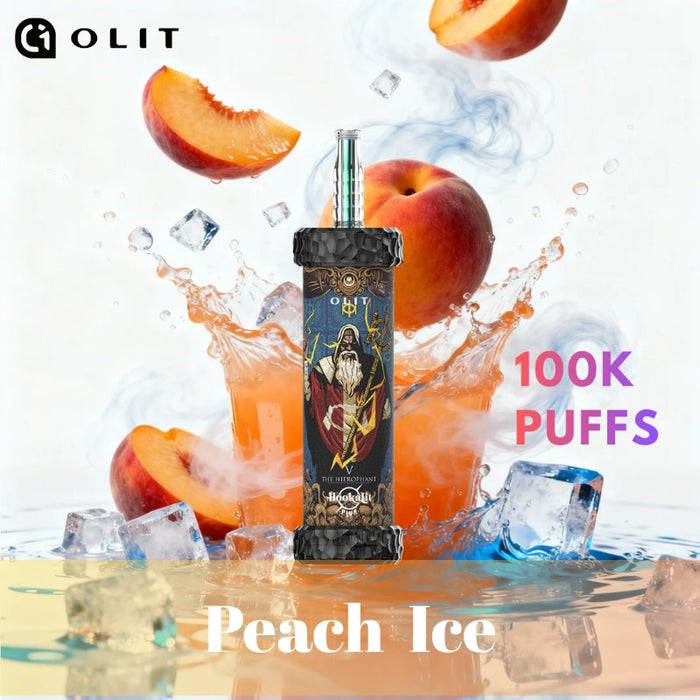 Olit Hookalit Plus 100K disposable vape with bubbling hookah sound and ARGB color effects