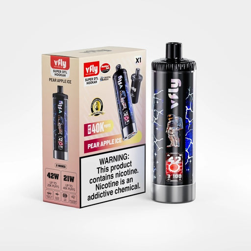 VFLY Super DTL 40K disposable vape kit with 18ml prefilled e-liquid and 0.6% nicotine strength
