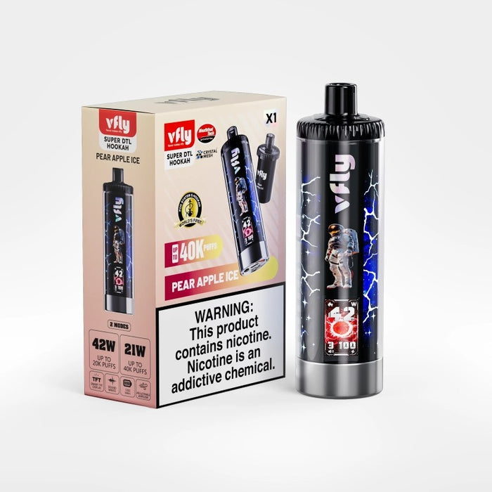 VFLY Super DTL 40K disposable vape kit with 18ml prefilled e-liquid and 0.6% nicotine strength