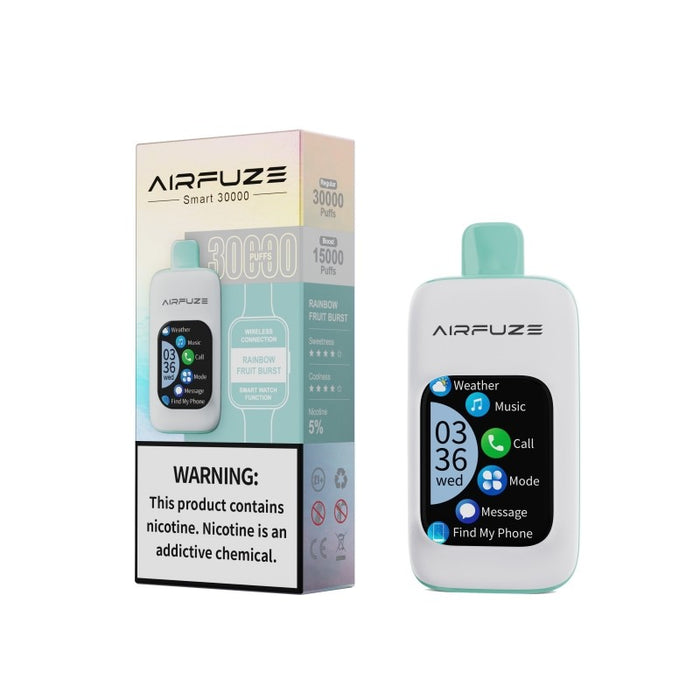 AirFuze 30K Disposable Vape with long-lasting battery rainbow fruit.