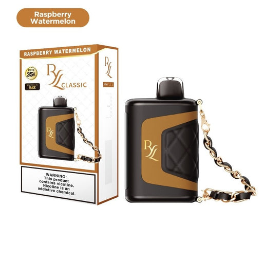 Luxury disposable vape RAZ RYL Classic 35K with 16.5ml e-liquid capacity, ideal for extended vaping sessions.