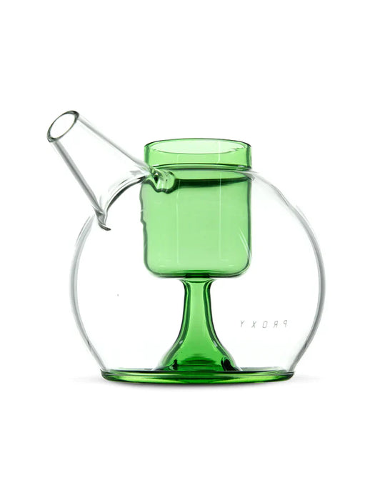 Sleek and durable borosilicate glass Ripple bubbler by Puffco.