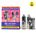 Lost Mary Pureview 40K vape with interactive curved screen showing battery and output mode