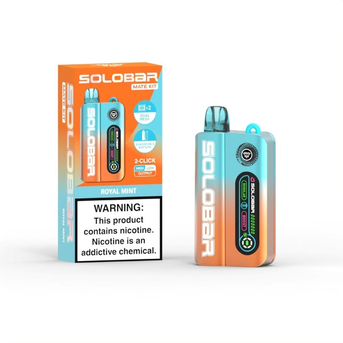 Solobar Mate 35K disposable vape with detachable battery and long-lasting pre-filled e-juice for everyday vaping enjoyment.
