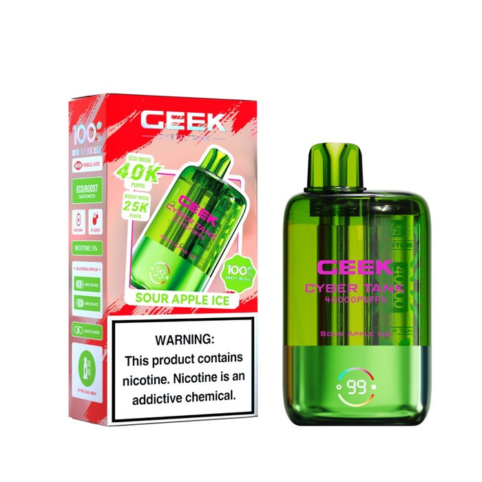 Rechargeable Ceek Cyber Visible Tank 40K disposable kit with hidden display screen