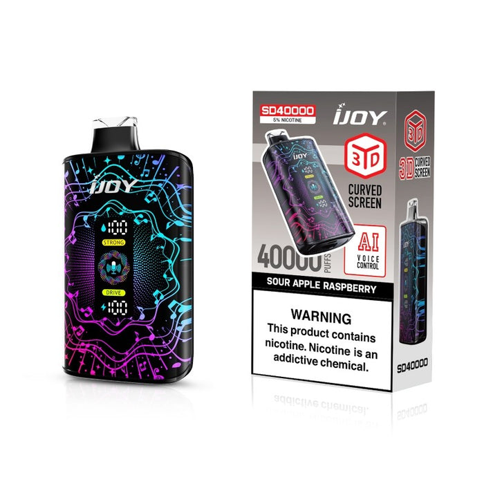 iJoy Bar SD40000 AI Disposable Vape Kit with 40,000 puffs and rechargeable battery at MistVapor.