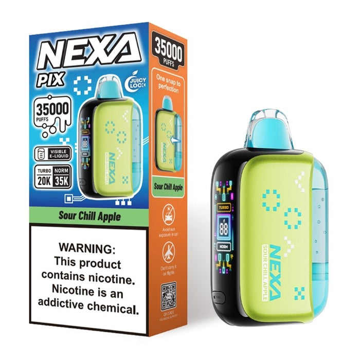 NEXA PIX vape device with adjustable Turbo and Normal vaping modes for 20,000 to 35,000 puffs