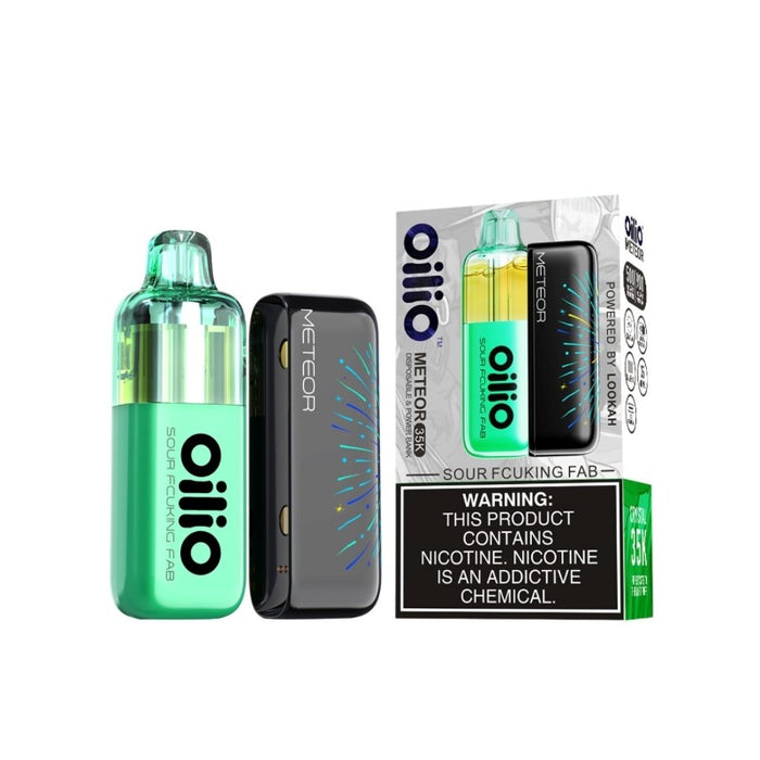 Lookah Oilio Meteor 35K disposable vape with 3D color digital display