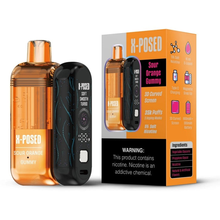 X-Posed 35K vape kit with detachable battery for extended vaping sessions.