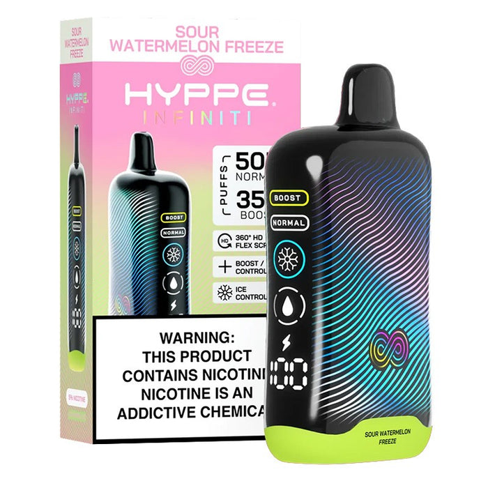 Hyppe Infiniti 50K vape with Normal and Boost Modes for customizable experience.