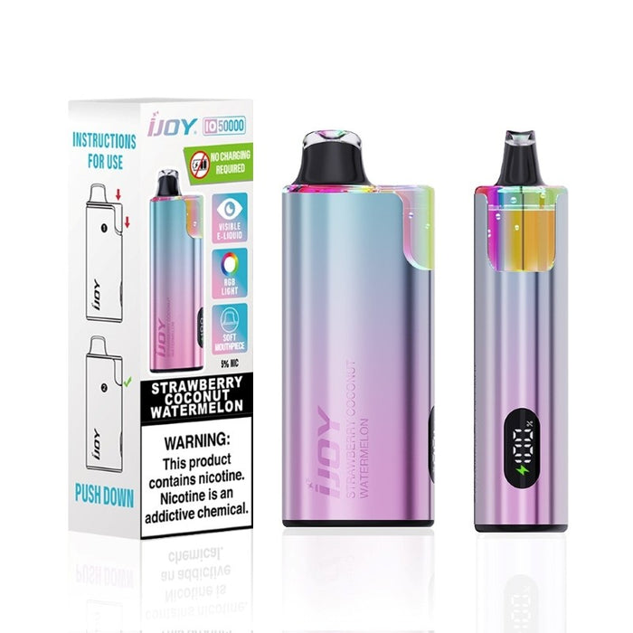 5% nicotine strength iJOY IO50000 disposable vape with fruit and ice flavors