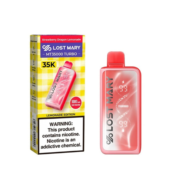 Pre-Filled 18ml E-Liquid Lost Mary MT35000 Turbo Lemonade Edition Disposable Vape for Long-Lasting Smooth Vaping
