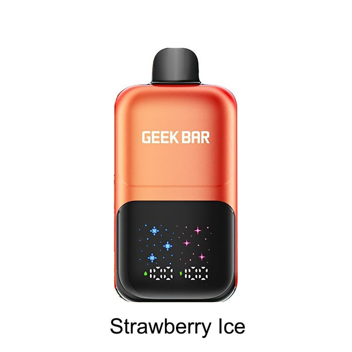Close-up of Geek Bar Ice Prince 50K disposable vape showing ergonomic grip and nicotine strength at MistVapor vape store