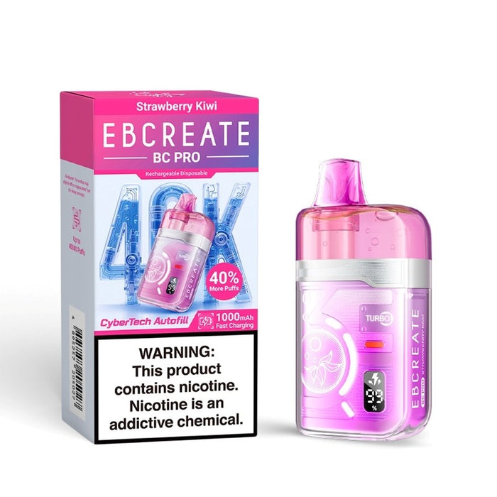 High-capacity 1000mAh rechargeable battery in the EBCREATE BC Pro 40K disposable kit.