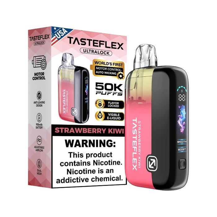 1.7-inch LED Display on Tasteflex Ultralock 50K Vape Showing Battery Level and Mode Indicators
