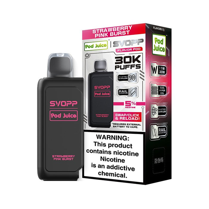 OXBAR X Pod Juice SVOPP disposable pod at MistVapor online vape shop with adjustable airflow and digital screen.