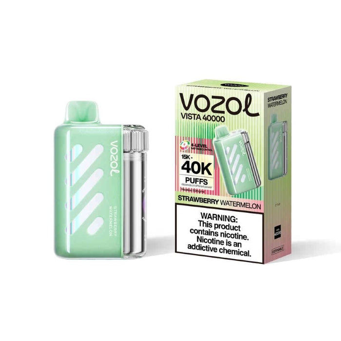 VOZOL Vista 40K vape with rotary side spinner for quick output power adjustment.