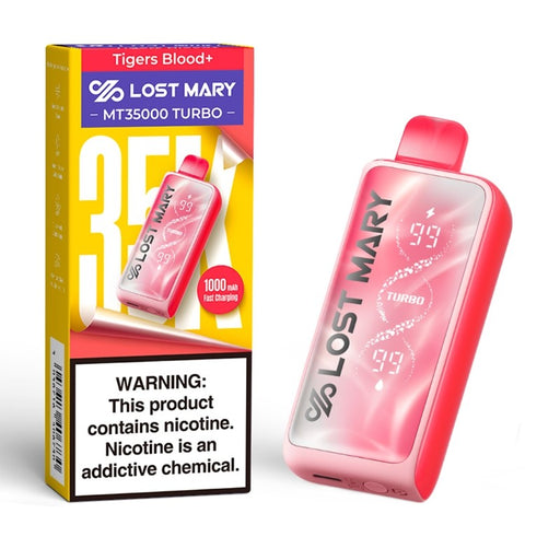 Powerful Lost Mary MT35000 Turbo Disposable Vape with 1000mAh rechargeable battery and 18mL e-liquid