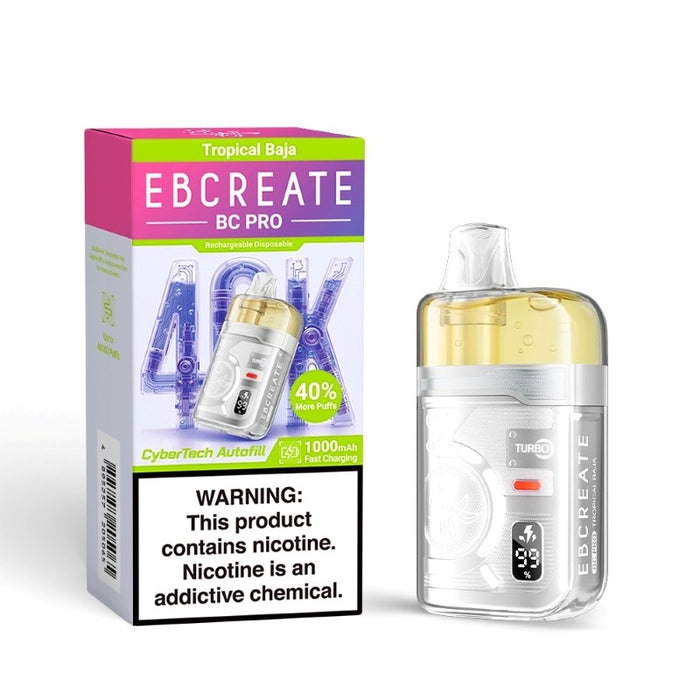 Premium flavor experience with EBCREATE BC Pro 40K 40000 puff disposable vape.
