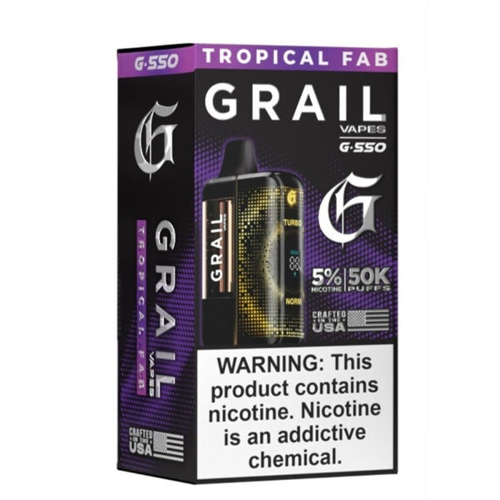 Compact USA-made Grail G550 50K vape designed for flavor enthusiasts and long-lasting disposable vaping.