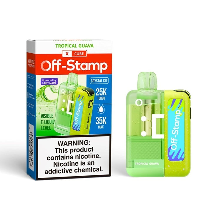 Off-Stamp Crystal Cube 35K pod kit with customizable airflow and premium flavor production