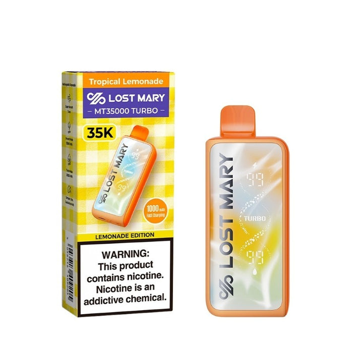 Dual Vaping Modes on Lost Mary MT35000 Turbo Lemonade Edition – Smooth Mode and Turbo Mode for Enhanced Flavor and Vapor