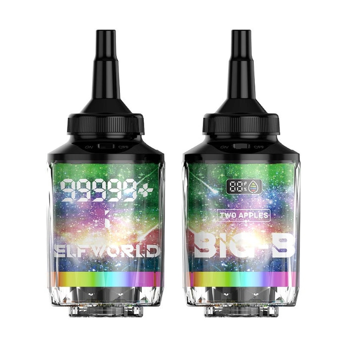 Premium Elfworld Big-B disposable e-hookah with airflow control, smart screen, and nearly 100K puffs for extended use.