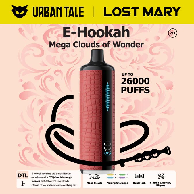 Lost Mary X Urban Tale E-hookah 26000 Disposable Vape 20ml 0.6%