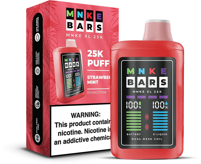 MNKE Bar XL 25K with ten delicious flavors