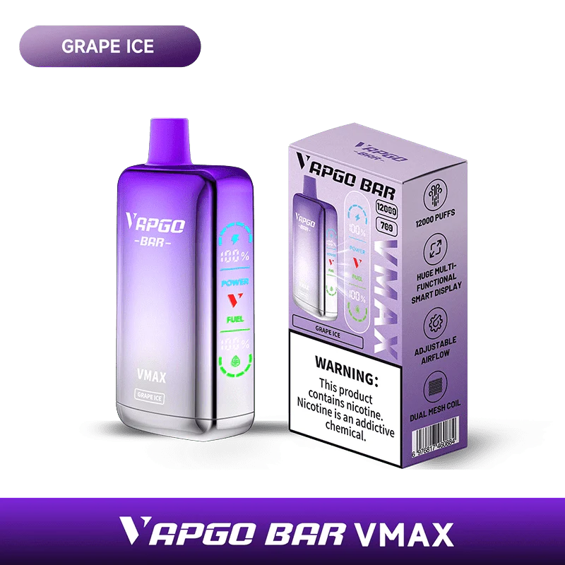 VAPGO BAR Vmax E-Juice & Battery Display
