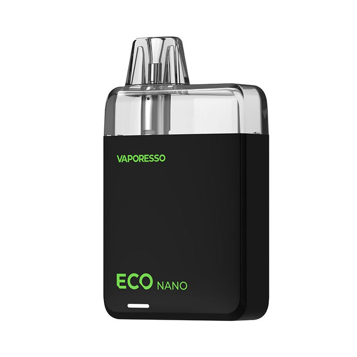 Vaporesso ECO Nano Pod Kit on a white background midnight black.