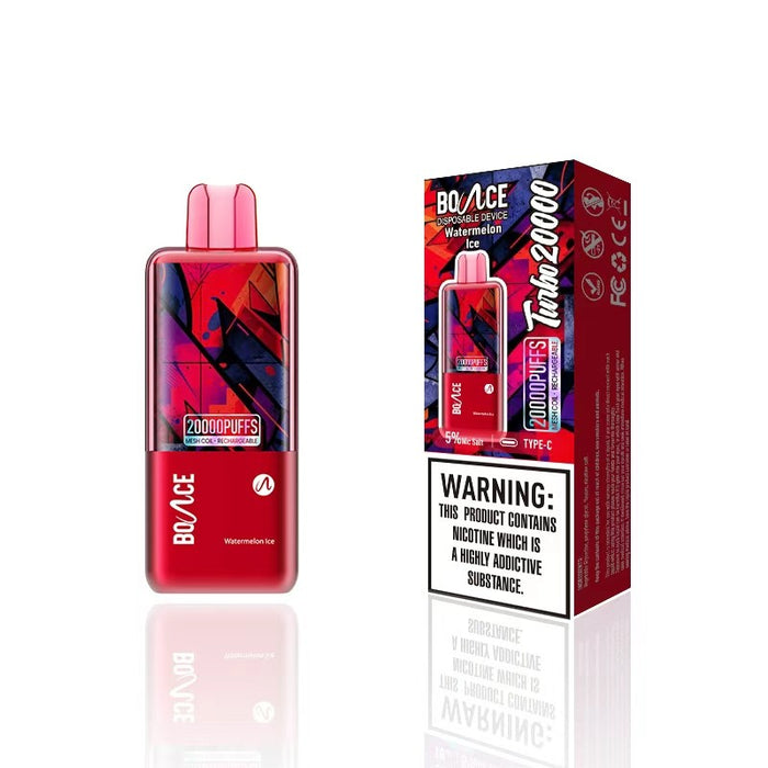 Bounce Turbo 20K disposable vape device featuring 18ml prefilled e-liquid