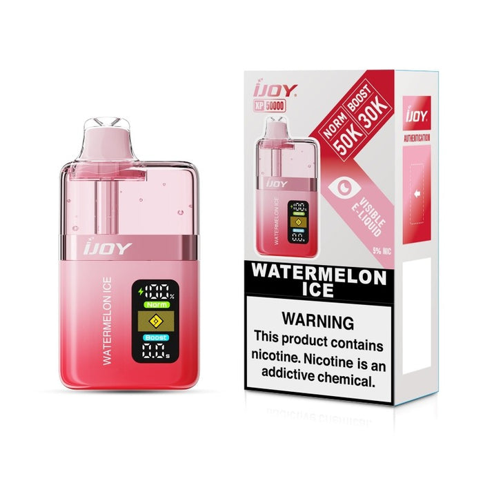 iJOY XP50000 rechargeable disposable vape with long-lasting performance and adjustable output modes.