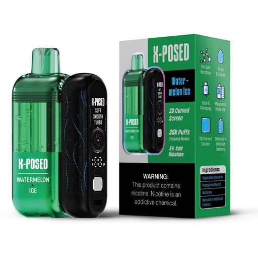 X-Posed 35K disposable vape with customizable airflow and output for MTL and DTL vaping.