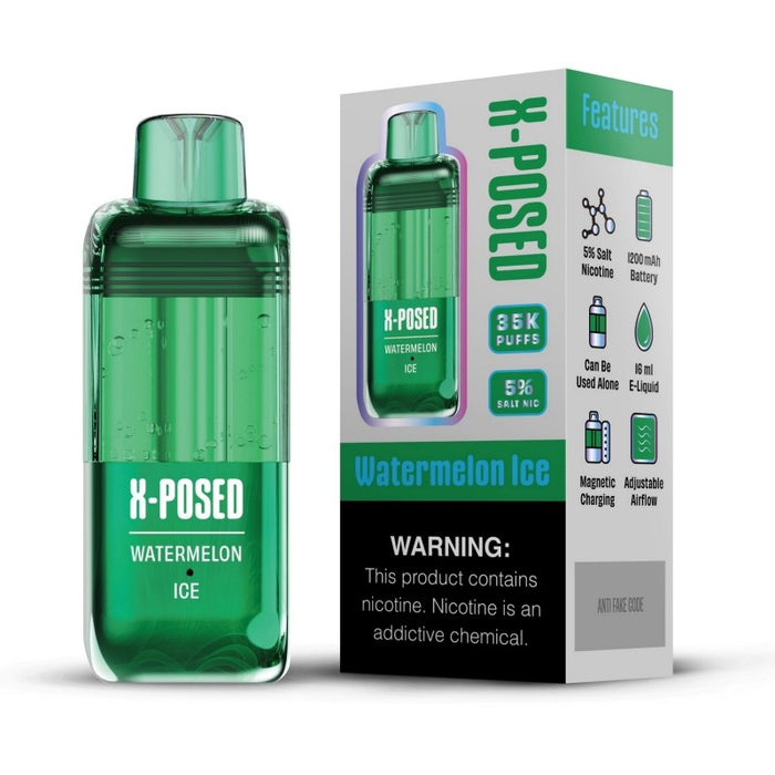X-Posed 35K Disposable Pod device delivering powerful clouds and satisfaction with 5% nic salts
