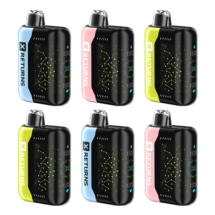 X Returns GB25000 Disposable Vape with 18ml prefilled e-juice and 820mAh rechargeable battery at MistVapor online vape shop.