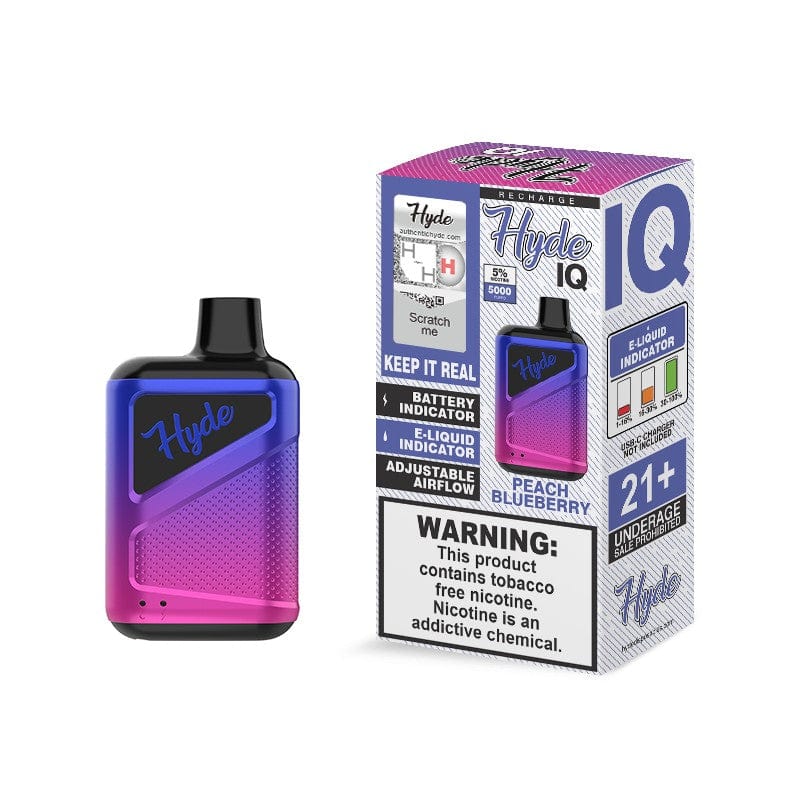 Hyde IQ Rechargeable Disposable Vape 5000 Puffs 5%-Disposable Vape-mysite-Peach Blueberry-MISTVAPOR