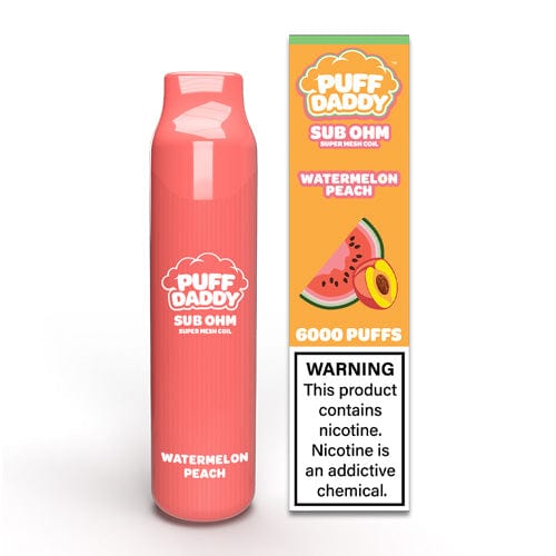 Puff Daddy Sub-Ohm Rechargeable Disposable Vape (5%, 6000 Puffs)-Disposable Vape-mysite-Watermelon Peach-MISTVAPOR