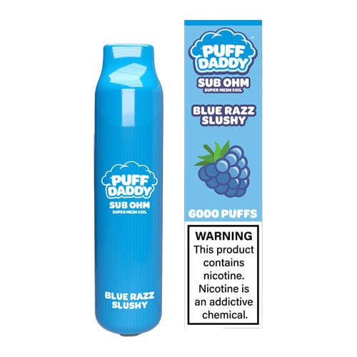 Puff Daddy Sub-Ohm Rechargeable Disposable Vape (5%, 6000 Puffs)-Disposable Vape-mysite-Blue Razz Slushy-MISTVAPOR
