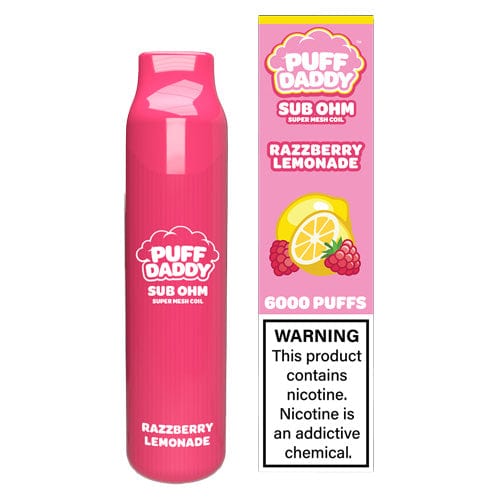 Puff Daddy Sub-Ohm Rechargeable Disposable Vape (5%, 6000 Puffs)-Disposable Vape-mysite-Razzberry Lemonade-MISTVAPOR
