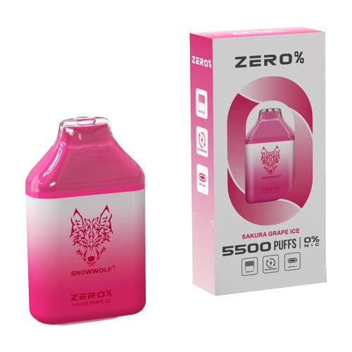 Snowwolf ZERO Nicotine Free Disposable Vape (0%, 5500 Puffs)-Disposable Vape-mysite-Sakura Grape Ice-MISTVAPOR